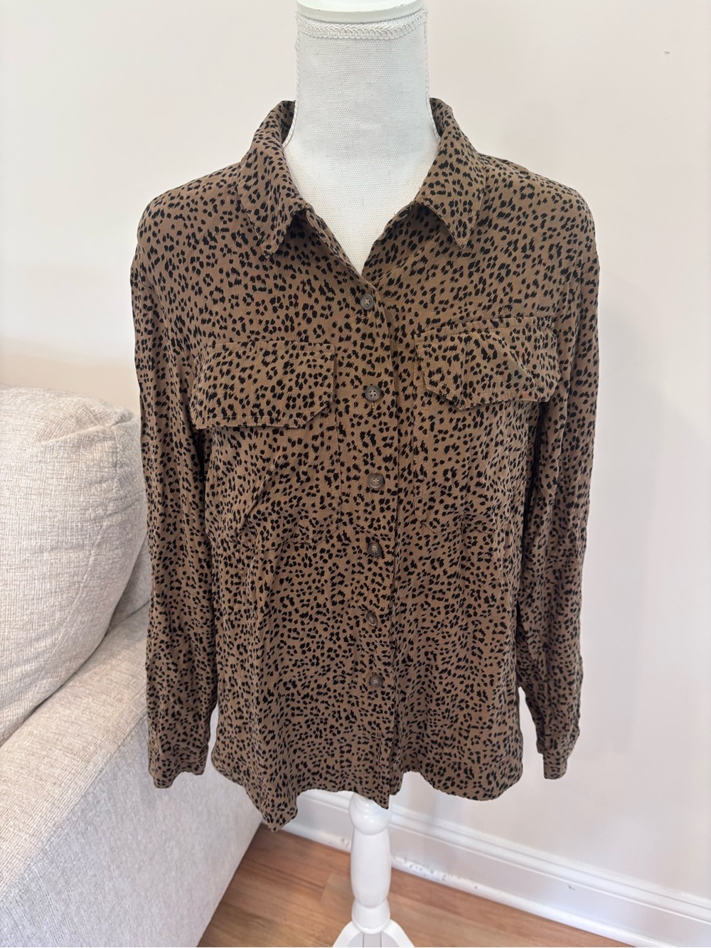 Whistles animal print button-down shirt US 8